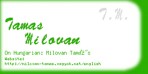 tamas milovan business card